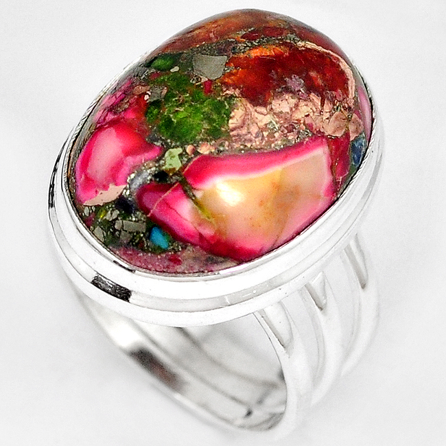 Sea Sediment Jasper Solitaire Ring